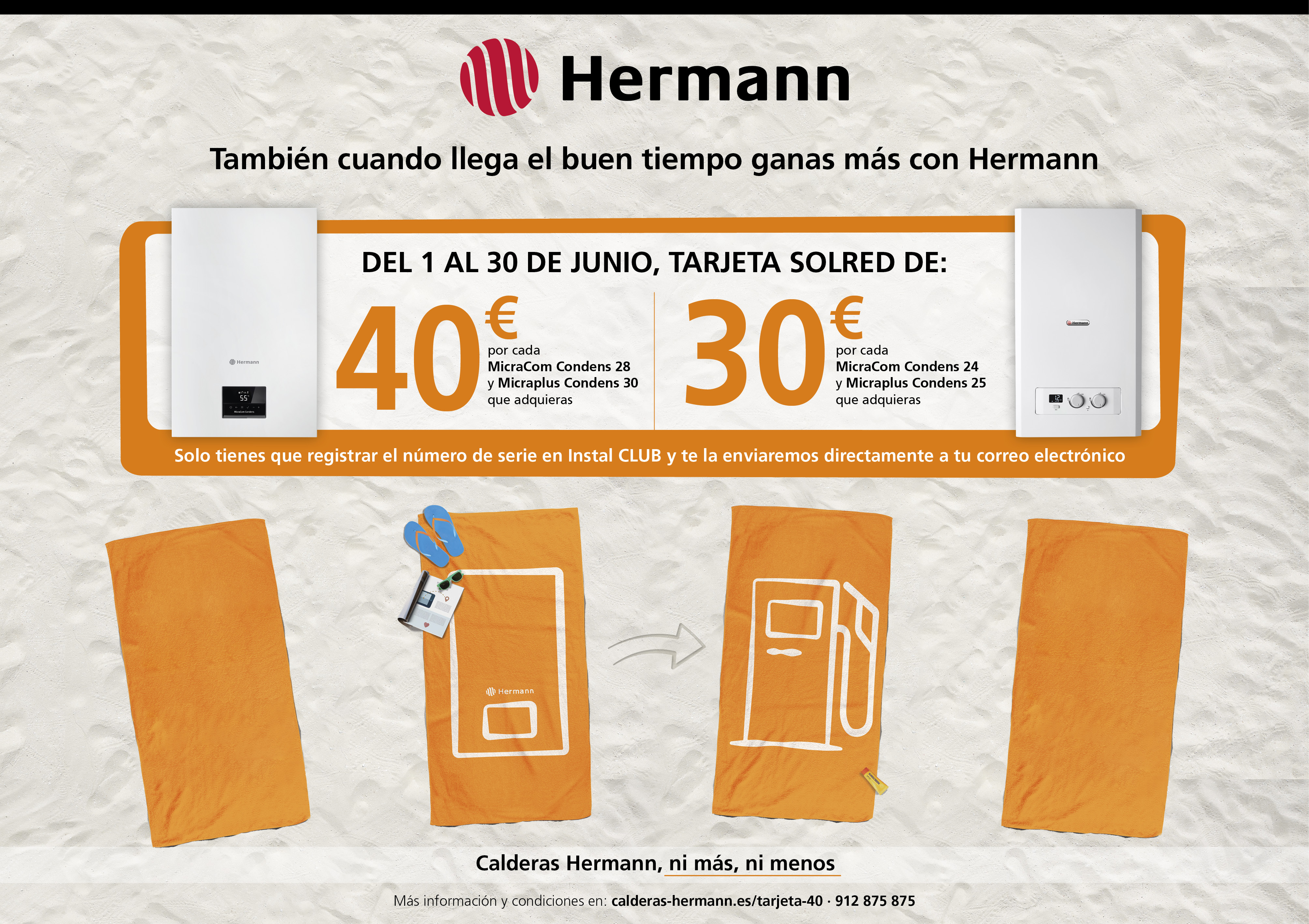 Tarjeta Solred de hasta 40 € con cada caldera Hermann que adquieras