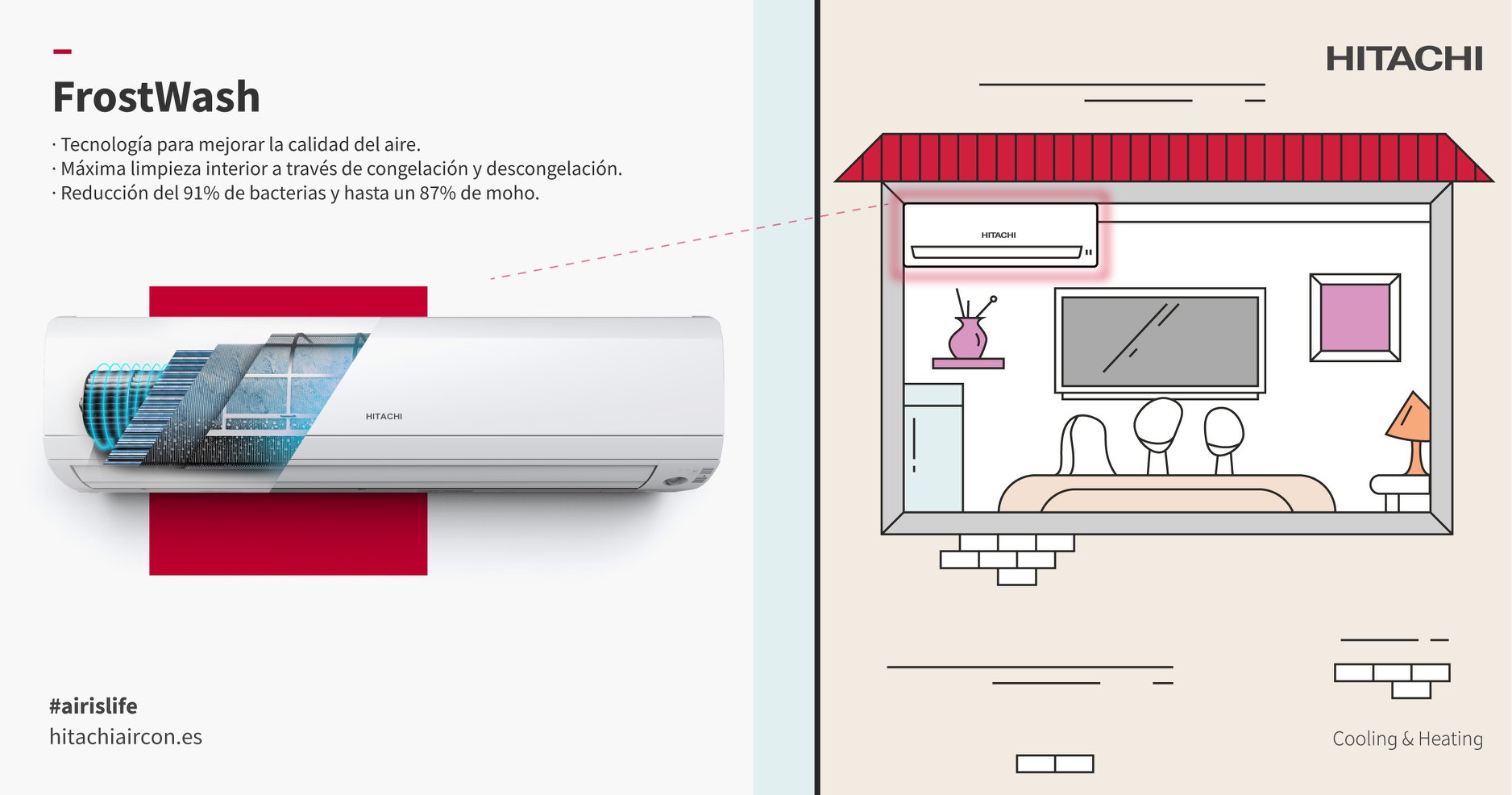 Hitachi presenta la nova tecnologia FrostWash que aconsegueix millorar la qualitat de l'aire